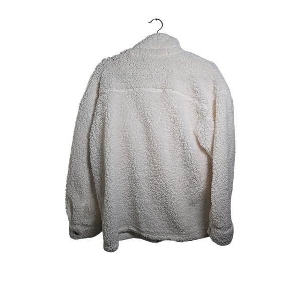 32‎ Degrees Teddy Sherpa Jacket Women's M/L Cozy Fuzzy Button Up Shacket Cream - Picture 8 of 9